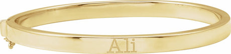 14K Yellow Engravable 5 mm Tube Hinged Bangle 7" Bracelet
