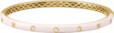14K Yellow Gold 1/5 CTW Natural Diamond & Pink Enamel 7" Bangle Bracelet