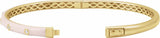 14K Yellow Gold 1/5 CTW Natural Diamond & Pink Enamel 7" Bangle Bracelet
