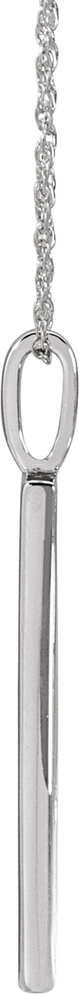 14K White Gold .02 CTW Natural Diamond Love 18" Necklace