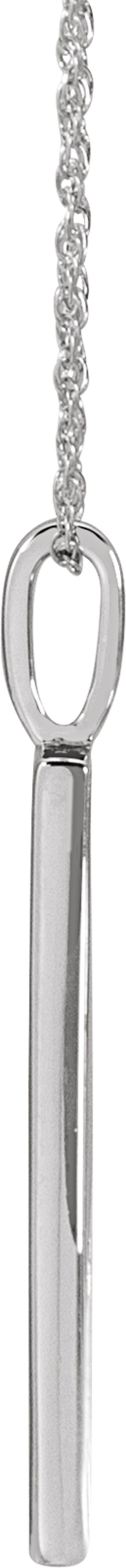 14K White Gold .02 CTW Natural Diamond Love 18" Necklace