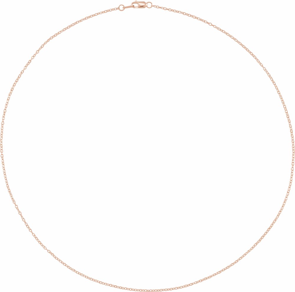 14K Rose  1.3 mm Cable 16" Chain