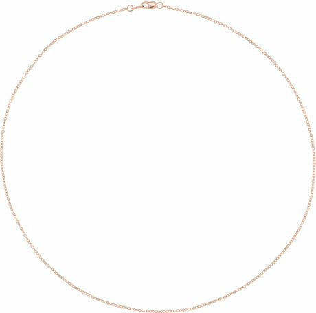 14K Rose Gold  1.3 mm Cable 16" Chain