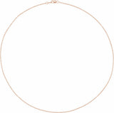 14K Rose Gold  1.3 mm Cable 16" Chain