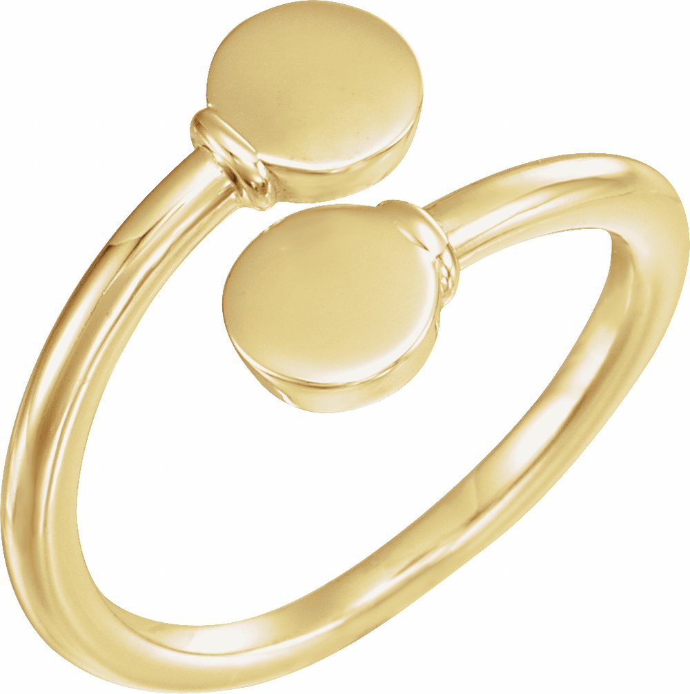 14K Yellow Engravable Bypass Ring 