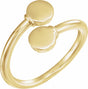 14K Yellow Engravable Bypass Ring 