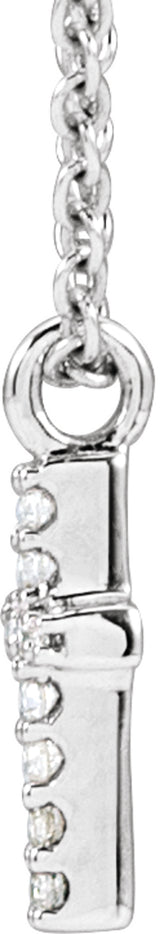 14K White Gold .03 CTW Natural Diamond Cross 18" Necklace