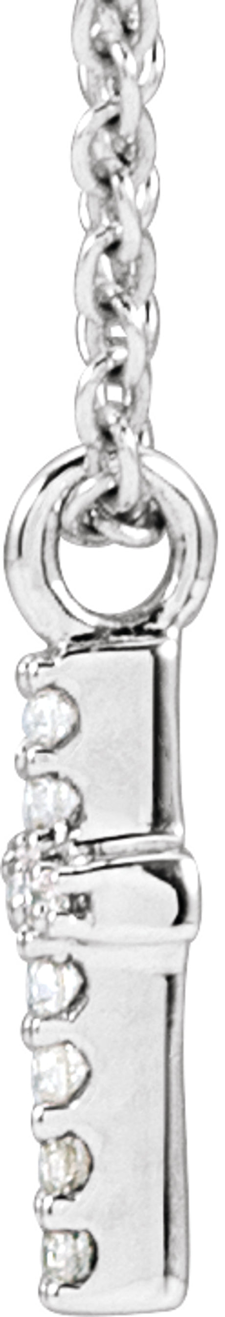 14K White Gold .03 CTW Natural Diamond Cross 18" Necklace