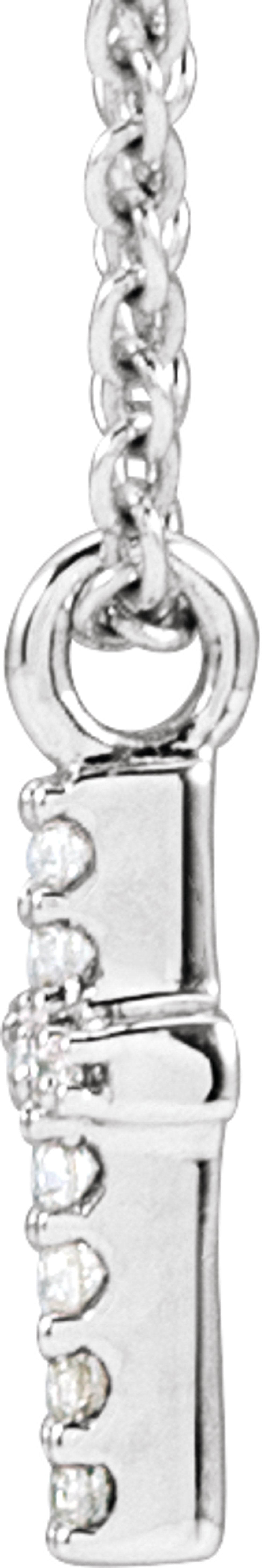 14K White Gold .03 CTW Natural Diamond Cross 18" Necklace