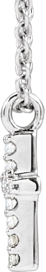 14K White Gold .03 CTW Natural Diamond Cross 18" Necklace