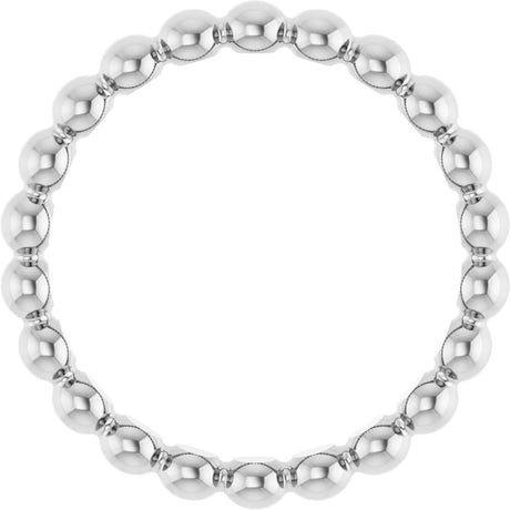 Sterling Silver Beaded Stackable Ring