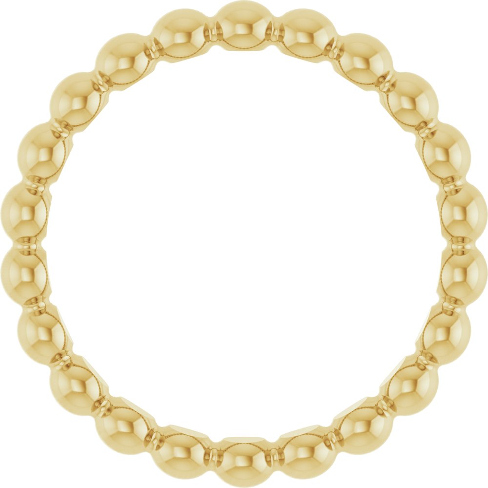 14K Yellow Gold Beaded Stackable Ring