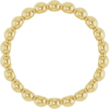 14K Yellow Gold Beaded Stackable Ring