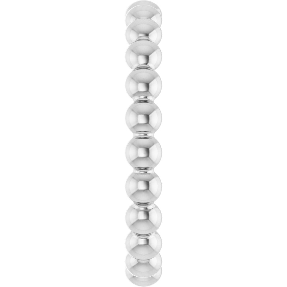 14K White Beaded Stackable Ring