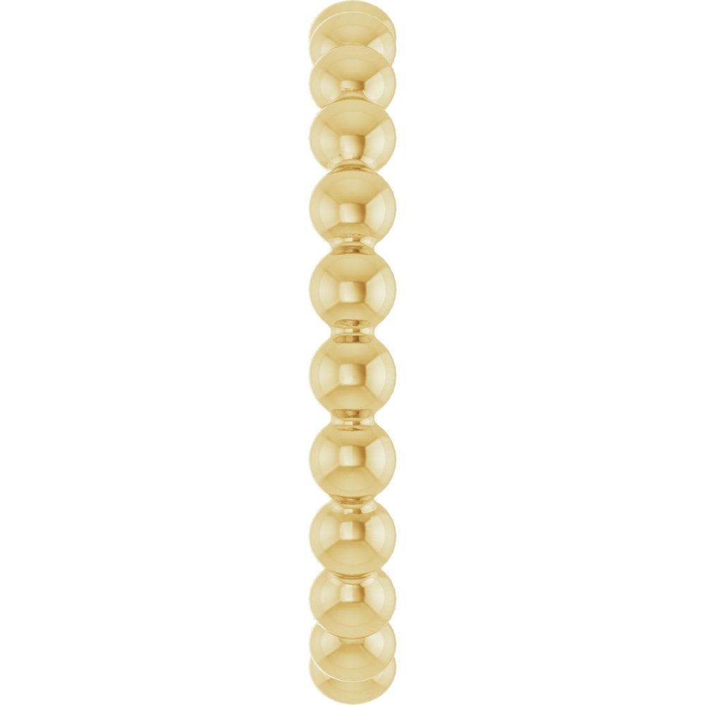 18K Yellow Beaded Stackable Ring