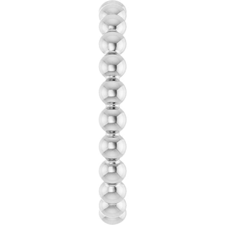14K White Gold Beaded Stackable Ring