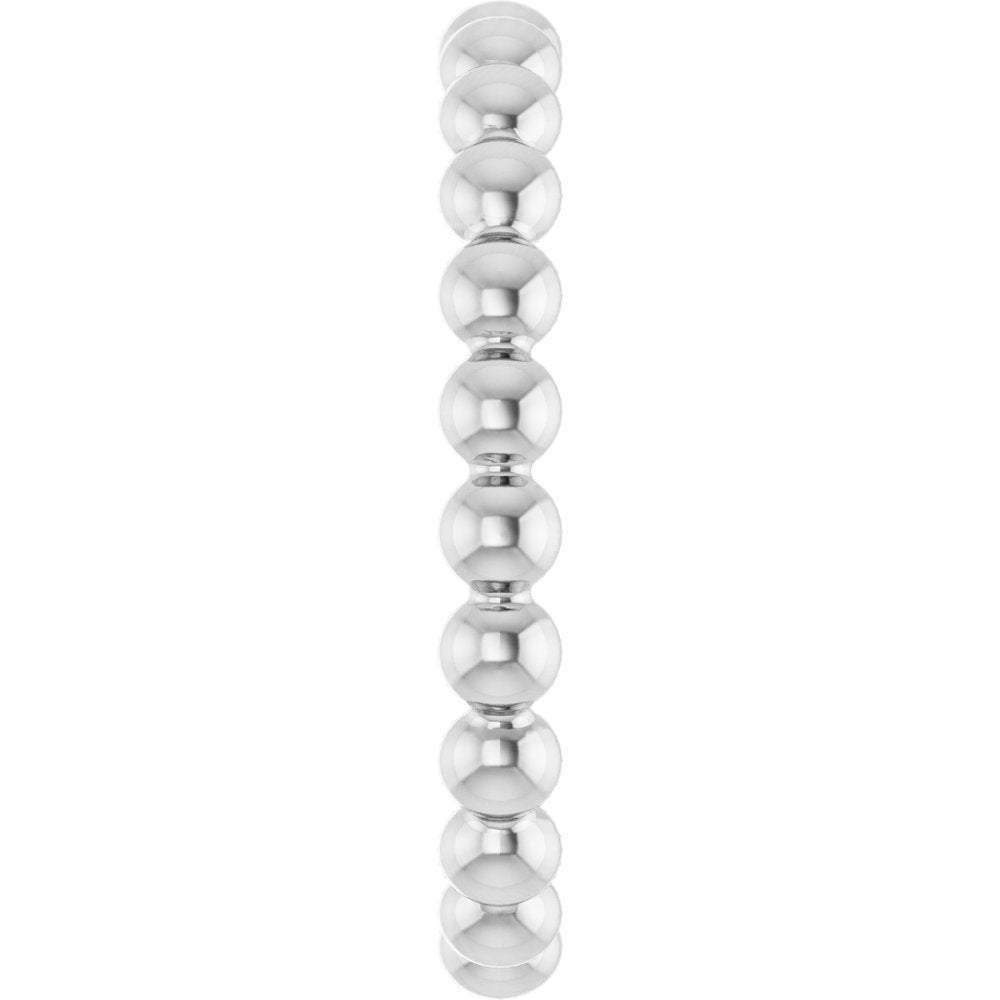 14K White Beaded Stackable Ring