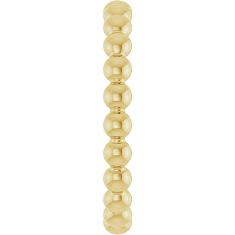14K Yellow Gold Beaded Stackable Ring