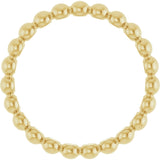 18K Yellow Beaded Stackable Ring