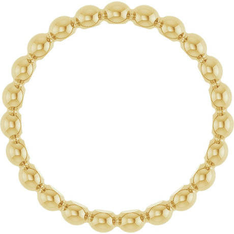 18K Yellow Beaded Stackable Ring