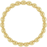 14K Yellow Gold Beaded Stackable Ring
