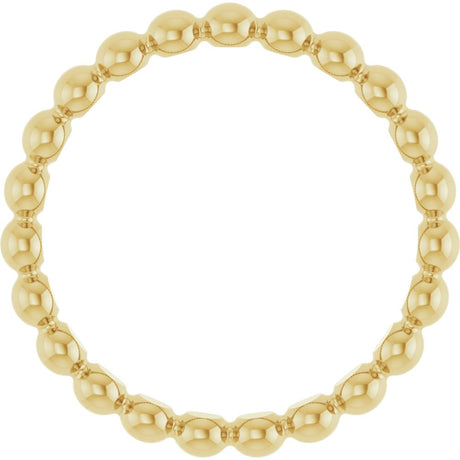 14K Yellow Gold Beaded Stackable Ring