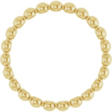 14K Yellow Gold Beaded Stackable Ring