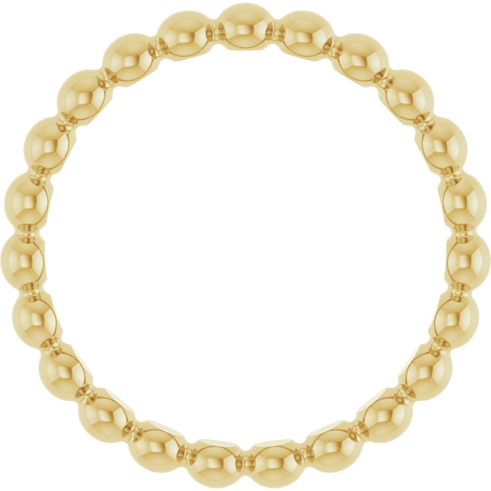 14K Yellow Beaded Stackable Ring