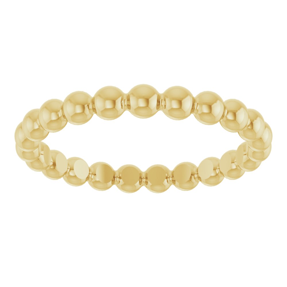 18K Yellow Beaded Stackable Ring