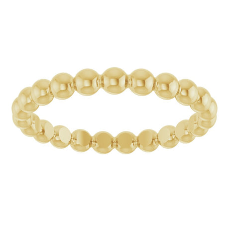 18K Yellow Gold Beaded Stackable Ring