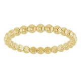 14K Yellow Gold Beaded Stackable Ring