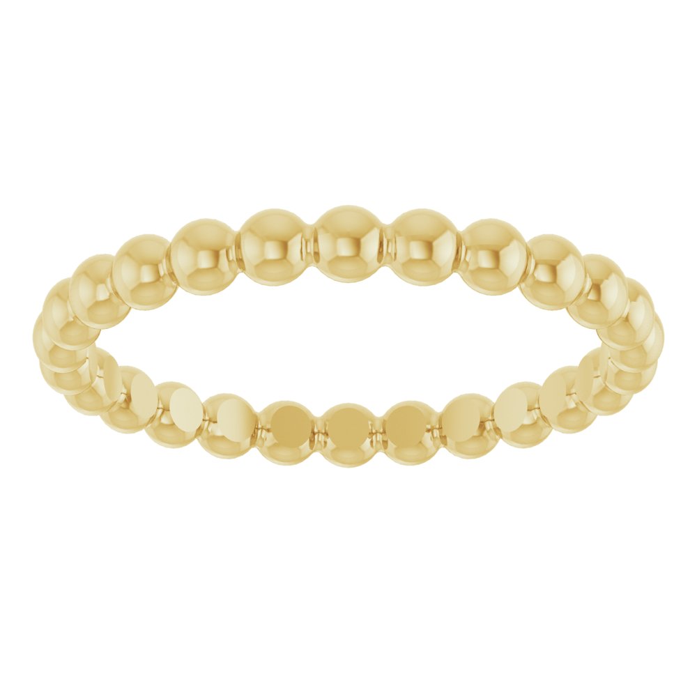 18K Yellow Beaded Stackable Ring