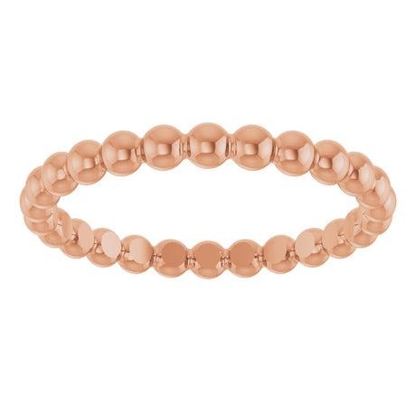 14K Rose Gold Beaded Stackable Ring