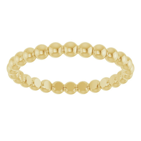 14K Yellow Beaded Stackable Ring