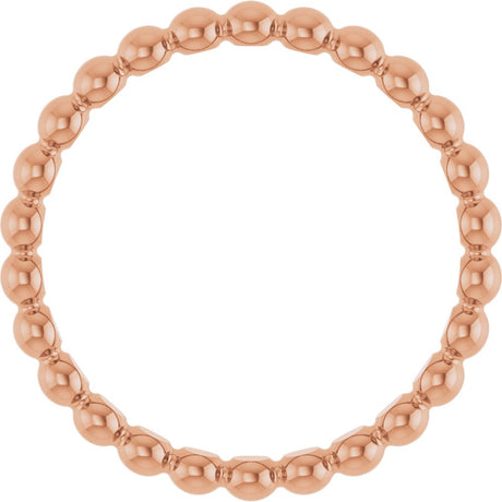 14K Rose Gold Beaded Stackable Ring