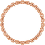 14K Rose Gold Beaded Stackable Ring