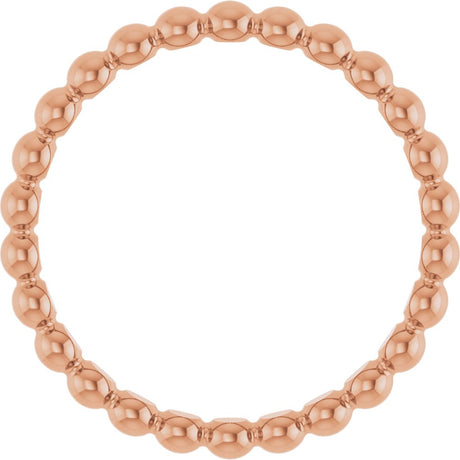 14K Rose Beaded Stackable Ring