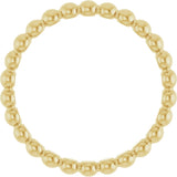 18K Yellow Beaded Stackable Ring