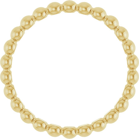 18K Yellow Beaded Stackable Ring