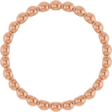 14K Rose Beaded Stackable Ring