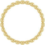 18K Yellow Gold Beaded Stackable Ring