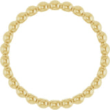 14K Yellow Gold Beaded Stackable Ring