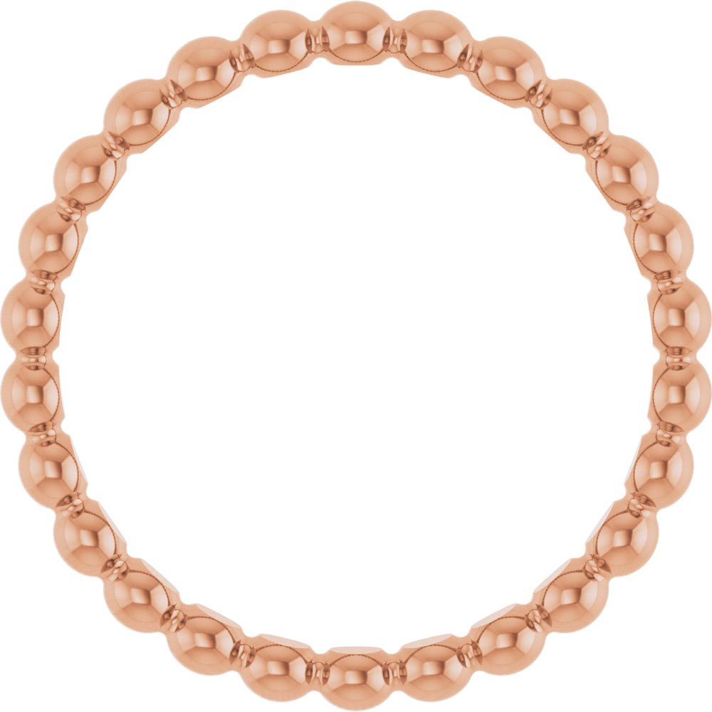 14K Rose Gold Beaded Stackable Ring