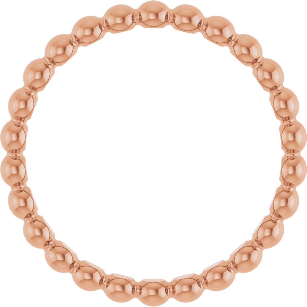 14K Rose Beaded Stackable Ring