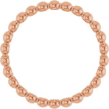 14K Rose Beaded Stackable Ring