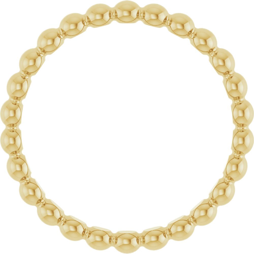 14K Yellow Beaded Stackable Ring