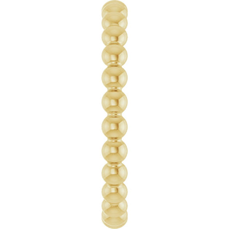 18K Yellow Gold Beaded Stackable Ring