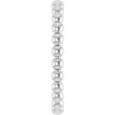 14K White Gold Beaded Stackable Ring