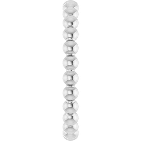 14K White Beaded Stackable Ring