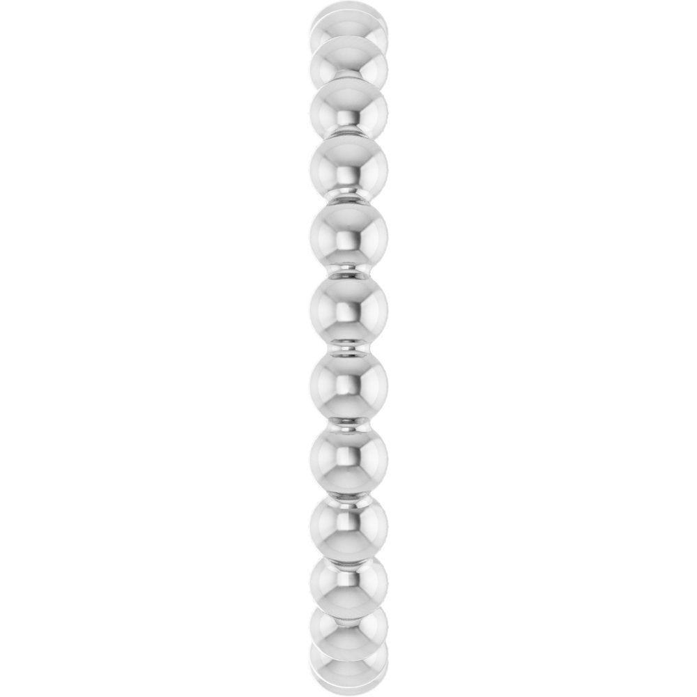 14K White Beaded Stackable Ring